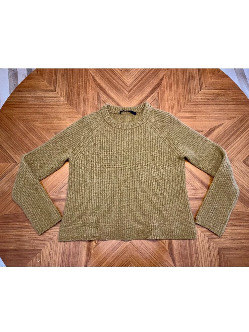 Jenni Kayne Cashmere Fisherman Sweater, Bronze/Ochre/Olive, Size Medium, EUC